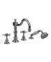 Horus Anthea Classic Collection - 4 Hole Deck Bath / Shower Set - Polished Nickel 06.466-NB