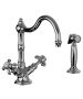 Horus Montmartre Classic Collection - Mono Kitchen Mixer with Deck Side Handspray / No Waste - Polished Nickel 07.123-NB