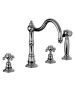 Horus Montmartre Classic Collection - 3-hole Kitchen Mixer with Deck Side Handspray / No Waste - Polished Nickel 07.124-NB