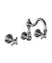 Horus Montmartre Classic Collection - Wall Mounted 3 Hole Basin Set for Splashback Basin with Waste, No Plug - Matt Nickel 07.272-NM