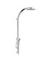 Horus Nouvelle Vague “part of Contemporary Collection - Wall Shower Panel Thermostatic Mixing Valve for Wall Shower with Stainless Steel Shower Head - Black Chrome 40.550-NC