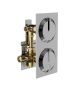 Horus Nouvelle Vague “part of Contemporary Collection - Complete Thermostatic Mixing Valve with 1 Shut Off / Diverter Control 2 Outlets - Metal Gun 40.580-CF