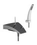 Horus Nouvelle Vague “part of Contemporary Collection - Wall Mounted Bath/shower Mixer - Metal Gun 40.714-CF