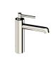 Horus Minoé Contemporary Collection - Single Lever Basin Mixer - with Drain Valve with Cover - Metal Gun 47.709-CF
