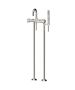 Horus Minoé Contemporary Collection - Complete Thermostatic Bath-shower Mixer with Pipes for Free Standing Bath - Metal Gun 47.798-CF