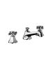 Horus Ascott Classic Collection - 3 Hole Basin Set Small Spout with Pop-up Waste, Flexible Hoses - Matt Nickel 62.260-NM