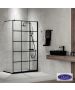 Διαχωριστικό κρύσταλλο ντουζιέρας IWIS Walk-in 100 ρυθμιζόμενo από 97 έως 99εκ., Devon Clean Glass Decor Black Matt IW100DC-400
