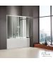 Συρόμενη διπλή πόρτα καμπίνας μπανιέρας AXIS 180 ύψους 140εκ. ρυθμιζόμενη από 177 έως 181εκ. Clear Chrome SLB2X180T-100