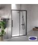 Συρόμενη πόρτα καμπίνας ντουζιέρας Flow 150 ύψους 195εκ.  ρυθμιζόμενη από 147 έως 151εκ. Devon Clean Glass Black Matt SLF150C-400