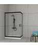 Orabella Stardust Easy Fix H200 Black matt 90X100 - Καμπίνα αντιστρέψιμη, ασύμμετρη 30665