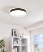 Πλαφονιέρα Οροφής Μαύρη D49xH7cm LED 3000-6500K 2600lm Ρυθμιζόμενη Εφαρμογή-Τηλεχειριστήριο Eglo Laurito 99783