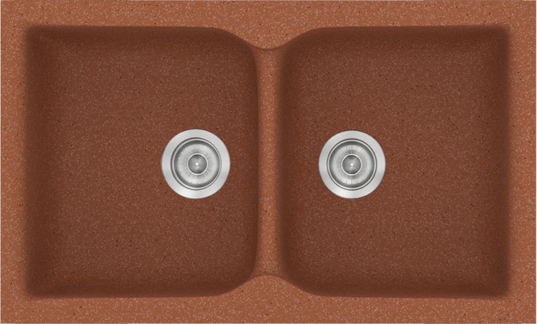 Sanitec Νεροχύτης 340 Classic 78×50 340-20-Granite-Terracota