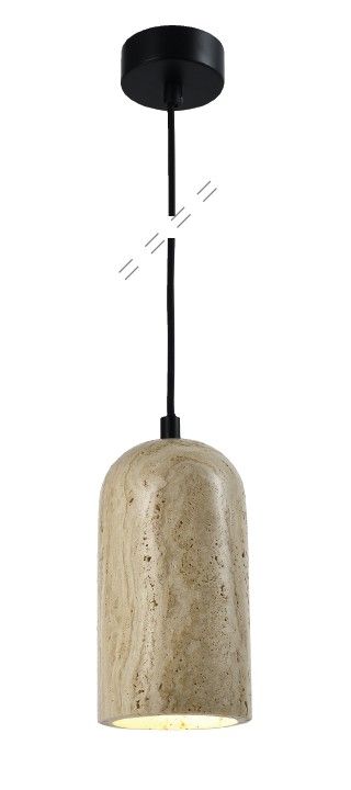InLight Κρεμαστό φωτιστικό γκρι από travertine marble 1XΕ27 D:10 x 19cm 4089