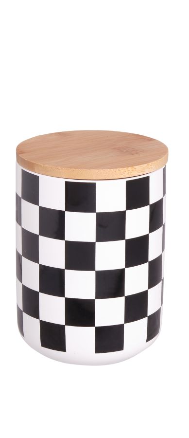 Κεραμικό Δοχείο 800ml 10,3x14.7cm Ασπρόμαυρο Μοτίβο Etoile MB-1832B
