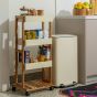 ΤρόλεΪ Αποθήκευσης Ξύλινο 4 Επιπέδων 40x30x38cm Estia Home Art Ivory 01-24970
