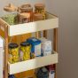 ΤρόλεΪ Αποθήκευσης Ξύλινο 4 Επιπέδων 40x30x38cm Estia Home Art Ivory 01-24970