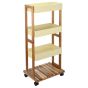 ΤρόλεΪ Αποθήκευσης Ξύλινο 4 Επιπέδων 40x30x38cm Estia Home Art Ivory 01-24970