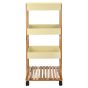 ΤρόλεΪ Αποθήκευσης Ξύλινο 4 Επιπέδων 40x30x38cm Estia Home Art Ivory 01-24970