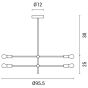 ΦΩΤΙΣΤΙΚΟ ΚΡΕΜΑΣΤΟ ΤΕΤΡΑΦΩΤΟ  4XΕ27 1000X550mm Max 15WΜΑΥΡΟ ARTE ILLUMINA SKYLINE Eurolamp 144-23001