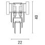 Φωτιστικό Απλίκα Επιτοίχια L22xHW13x40cm 2xE14 220V,50-60Hz Χρυσό Ματ-Διάφανα Κρύσταλλα Eurolamp 144-52001