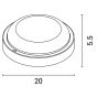 ΦΩΤΙΣΤΙΚΟ ΤΟΙΧΟΥ ΣΤΡΟΓΓΥΛΟ LED 18W Φ200X55 12/24V AC/DC 6500K IP54 ΛΕΥΚΟ PLUS ARTE ILLUMINA Eurolamp 145-20041