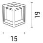 Κολωνάκι Αλουμινίου Τετράγωνο IP65 L15xW15xH19cm 1xE27  Μαύρο Eurolamp 145-20632