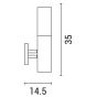 Απλίκα Επιτοίχια Inox IP44 L14,5xH35cm 1xE27 max 12w Αλουμίνιο-Γυαλί Eurolamp "XIOS" 154-56021