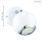 Σποτ Μονόφωτο D7x13cm 1xGU10 2,8w 3000Κ 250lm Ατσάλι Νίκελ-Λευκό Eglo Bimeda 31001