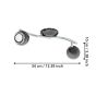 Σποτ Δίφωτη Ράγα L34xH10cm 2xGU10 2x2,8w 3000Κ 2x250lm Ατσάλι Νίκελ-Μαύρο Eglo Bimeda 31006