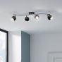 Σποτ Τετράφωτη Ράγα L64cm 4xGU10 4x2,8w 3000Κ 4x250lm Ατσάλι Νίκελ-Μαύρο Eglo Bimeda 31008