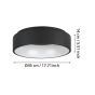 Πλαφονιέρα Οροφής Μέταλλο Μαύρο 45xH13,5cm LED 3000K 3000lm Ρυθμιζόμενη Eglo Marghera 2 390049