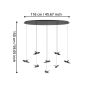 Κρεμαστό Φωτιστικό 116xH150cm Led 8x4,2w Μαύρα Πουλιά Eglo Paratebueno 390055