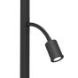 Φωτιστικό Δαπέδου Μαύρο 34,5x26,5xH180cm 1xE27 με Σποτ Διαβάσματος Eglo Foligno 390068