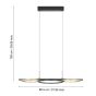 Φωτιστικό Κρεμαστό L96,5xH150cm Μαύρο-Χρυσαφί LED 3000K 1800lm Ρυθμιζόμενο Eglo Lanacera 390087