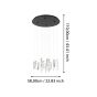 Κρεμαστό Φωτιστικό Μαύρη Ροζέτα 58xH110cm LED 3000K 500lm Eglo Sardenara 390209