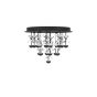 Φωτιστικό Οροφής 50xH36,5cm Μαύρο με Κρύσταλλα LED 15x1,8w 3000K Eglo Pianopoli 2 390275