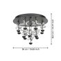 Φωτιστικό Οροφής 50xH36,5cm Μαύρο με Κρύσταλλα LED 15x1,8w 3000K Eglo Pianopoli 2 390275