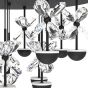 Φωτιστικό Οροφής 50xH36,5cm Μαύρο με Κρύσταλλα LED 15x1,8w 3000K Eglo Pianopoli 2 390275