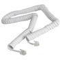 ΣΠΙΡΑΛ ΤΗΛΕΦΩΝΟΥ A.T. ΛΕΥΚΟ 4m 4P4C Rj11 Eurolamp 147-10065