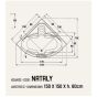 Μπανιέρα Γωνιακή Ακρυλική 150*150*Ύψος 60 εκ. Sanitec Nataly 519 