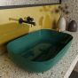 Νιπτήρας Πορσελάνη Επιτραπέζιος 60x42xY14 cm Olympia Metamorfosis Green Glossy Orabella 60111