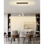 Φωτιστικό Κρεμαστό Led 100x20x18cm 18w 3CCT 3000-4000-6500K Αλουμίνιο Μαύρο Ματ Homelighting Palms 77-50456