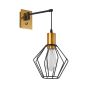 SE21-GM-9-GR1 ADEPT WALL LAMP Gold Matt and Black Metal Wall Lamp Black Metal Grid+ HOMELIGHTING 77-8357