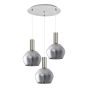 SE21-NM-4-GL2-3NM ADEPT TUBE Nickel Matt Pendant Smoked Glass+ HOMELIGHTING 77-8403