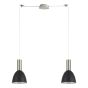 SE21-NM-4-NM2-MS2 ADEPT TUBE Nickel Matt Pendant Black Metal Shade+ HOMELIGHTING 77-8459