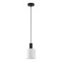 SE21-BL-4-SH1 ADEPT TUBE Black Pendant White Fabric Shade+ HOMELIGHTING 77-8505