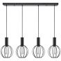 SE21-BL-4-4BL-GR2 ADEPT TUBE Black Pendant Black Metal Grid+ HOMELIGHTING 77-8539