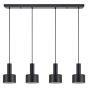 SE21-BL-4-4BL-MS1 ADEPT TUBE Black Pendant Black Metal Shade+ HOMELIGHTING 77-8546