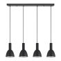 SE21-BL-4-4BL-MS2 ADEPT TUBE Black Pendant Black Metal Shade+ HOMELIGHTING 77-8553