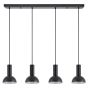SE21-BL-4-4BL-MS3 ADEPT TUBE Black Pendant Black Metal Shade+ HOMELIGHTING 77-8560